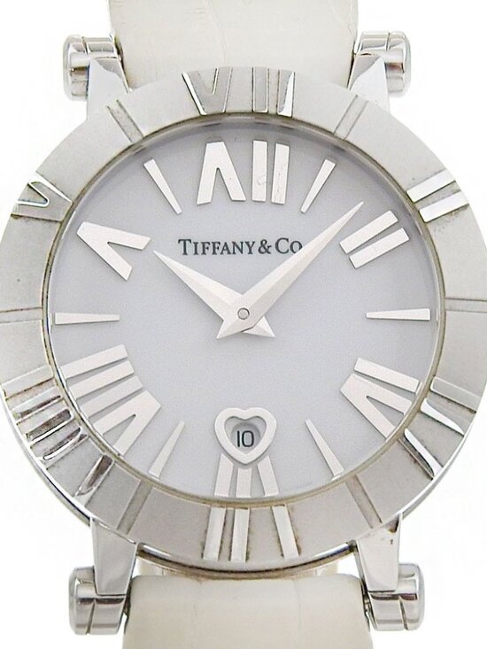 TIFFANY&Co. Atlas Watches Z1300 Silver WhiteDial Stainless Steel/leather Q... main image 5